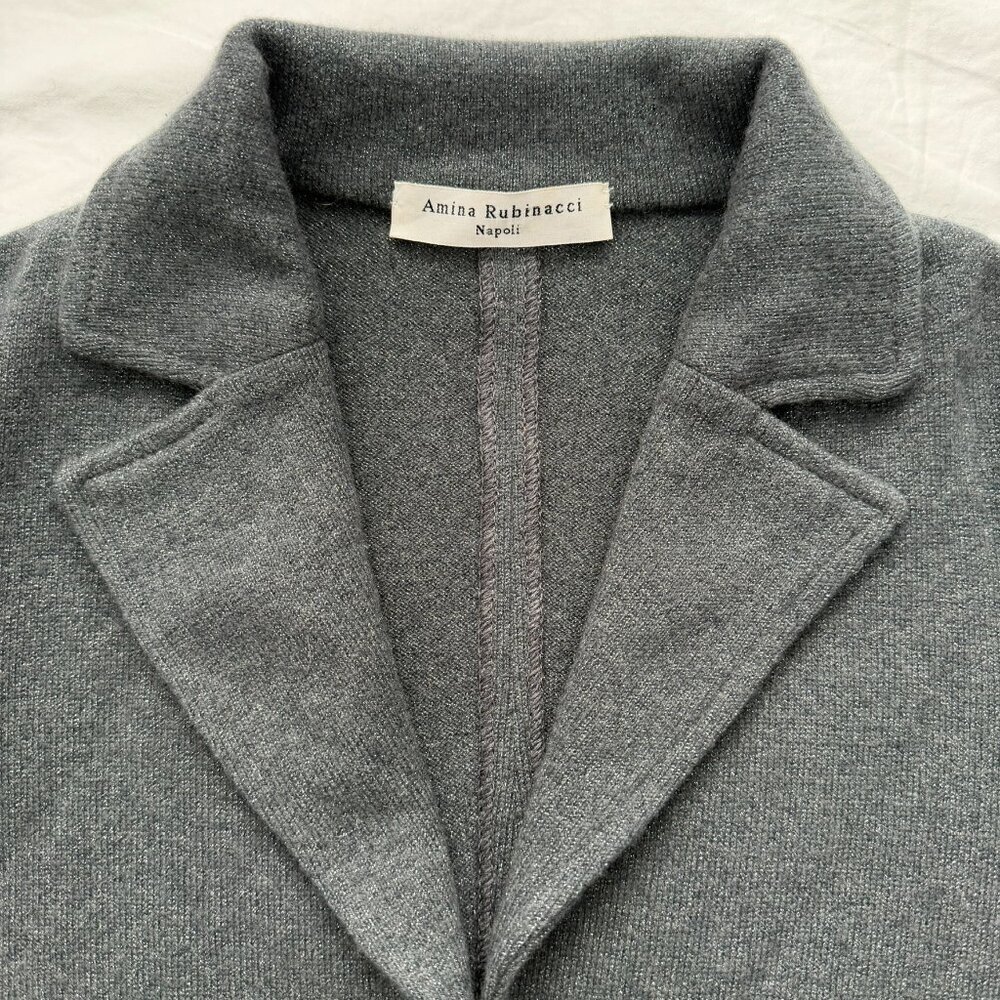 AMINA RUBINACCI Cashmere Blazer Jacket Small Gray - Picture 7 of 16